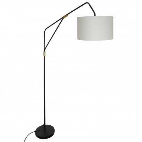 Lampadaire arc "Luce" noir & doré, métal Hauteur 181 cm Atmosphera