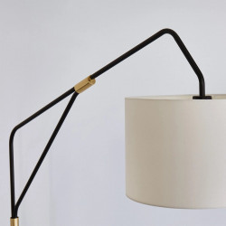 Lampadaire arc "Luce" noir & doré, métal Hauteur 181 cm Atmosphera