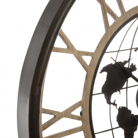 Horloge "Monde", métal Diamètre 67 cm Atmosphera