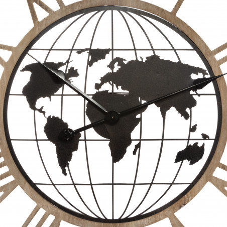 Horloge "Monde", métal Diamètre 67 cm Atmosphera