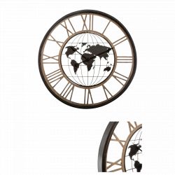 Horloge "Monde", métal Diamètre 67 cm Atmosphera