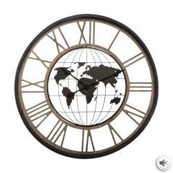 Horloge "Monde", métal Diamètre 67 cm Atmosphera