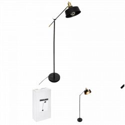 Lampadaire arc "Flower" noir métal Hauteur 155 cm Atmosphera