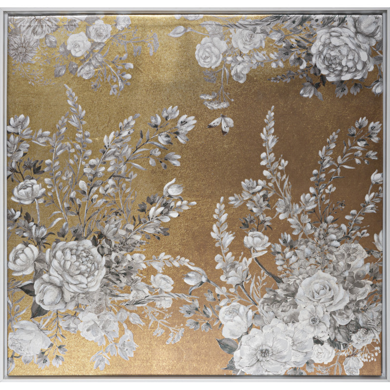 Toile imprimée "Fleur" encadrée 78 x 78 cm Atmosphera