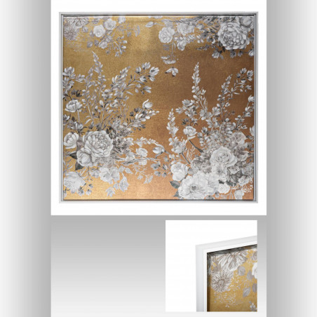 Toile imprimée "Fleur" encadrée 78 x 78 cm Atmosphera