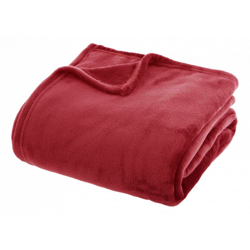 Couverture flanelle 180 x 230 cm Rouge Atmosphera