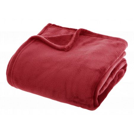Couverture flanelle 180 x 230 cm Rouge Atmosphera