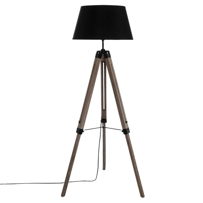 Lampadaire trépied "Runo" bois et noir hauteur 145 cm Atmosphera