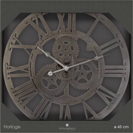 Horloge ronde "Mécanisme" 45 cm Atmosphera