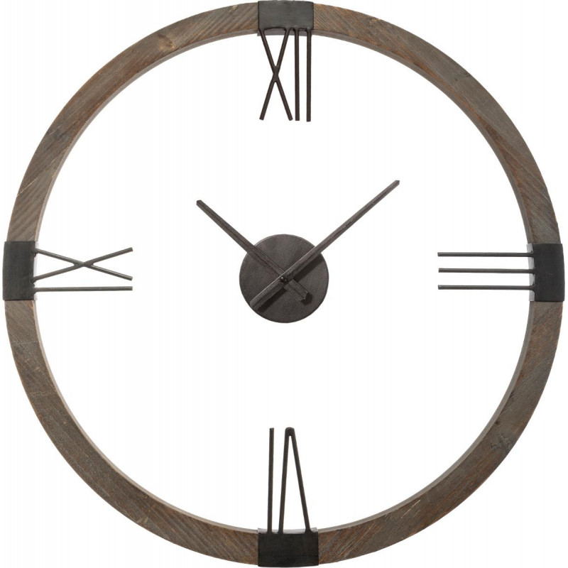 Horloge en métal & bois Diamètre 58 cm Atmosphera