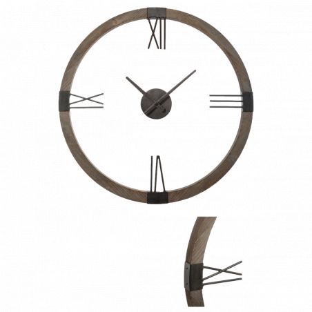 Horloge en métal & bois Diamètre 58 cm Atmosphera