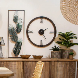 Horloge en métal & bois Diamètre 58 cm Atmosphera