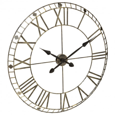 Horloge "Vintage", métal brossé Diamètre 77 cm Atmosphera