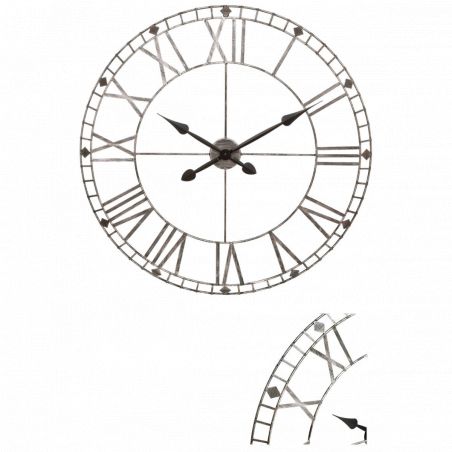 Horloge "Vintage", métal brossé Diamètre 77 cm Atmosphera