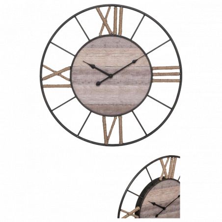 Horloge "Mike" métal & bois Diamètre 57 cm Atmosphera