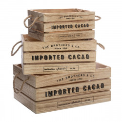 Lot de 3 Caisses Cagette de rangement en bois Colonial Atmosphera