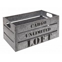 Lot de 3 Caisses Cagette de rangement Cargo Silver Atmosphera