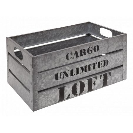 Lot de 3 Caisses Cagette de rangement Cargo Silver Atmosphera
