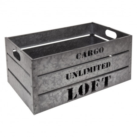 Lot de 3 Caisses Cagette de rangement Cargo Silver Atmosphera