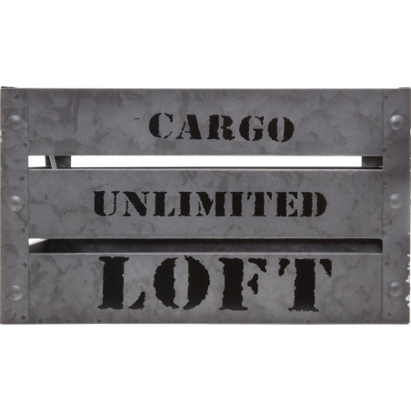 Lot de 3 Caisses Cagette de rangement Cargo Silver Atmosphera