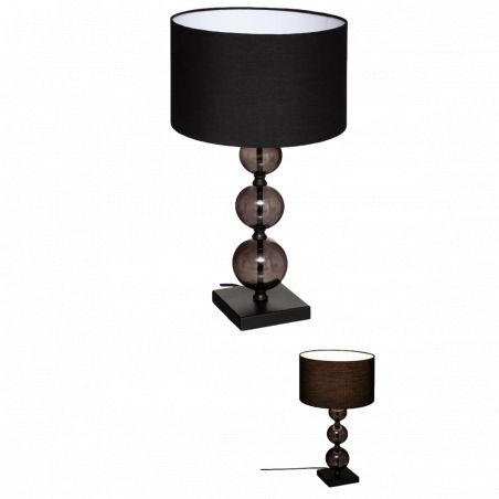 Lampe "Alma" noire métal & verre Hauteur 52 cm d'Atmosphera