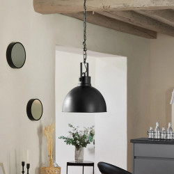 Suspension "Basalt" noire métal Diamètre 30 cm d'Atmosphera