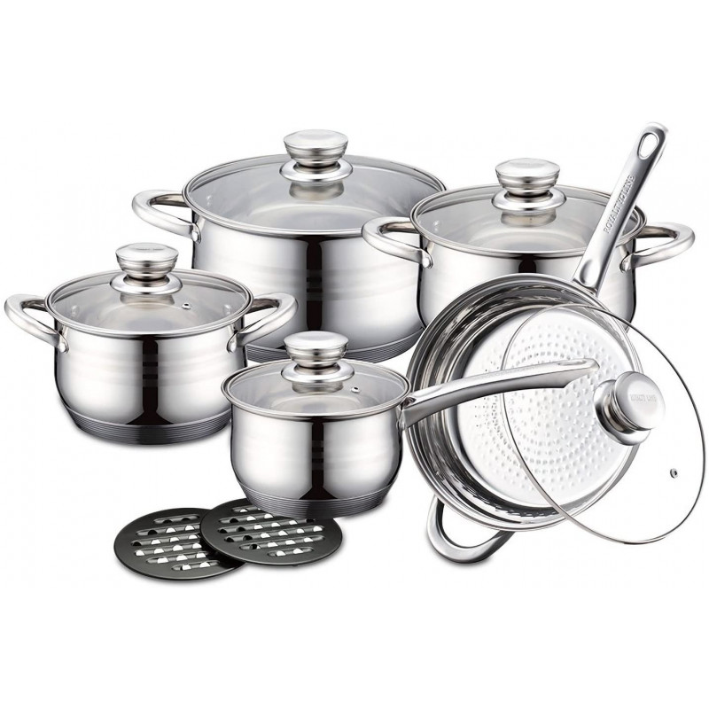 Batterie de Cuisine 12 pièces en Acier Inoxydable de Première Qualité Royalty Line