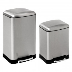 Lot de 2 poubelles "Ariane" 30 litres + 6 Litres Inox Atmosphéra