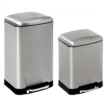 Lot de 2 poubelles "Ariane" 30 litres + 6 Litres Inox Atmosphéra