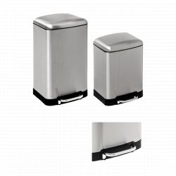 Lot de 2 poubelles "Ariane" 30 litres + 6 Litres Inox Atmosphéra