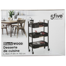 Desserte 3 niveaux avec roulettes Hauteur 74.6 cm Atmosphéra