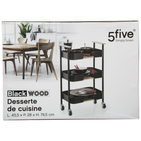 Desserte 3 niveaux avec roulettes Hauteur 74.6 cm Atmosphéra