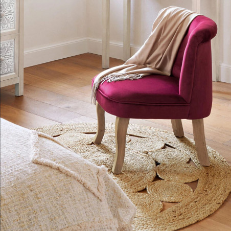 Tapis rond jute ajouré diamètre 120 cm Atmosphera