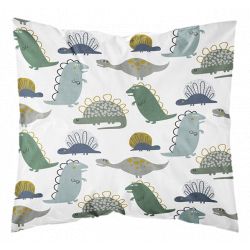 Parure de couette 140 x 200 "Dino multi" 100% Coton / 57 Fils/cm²