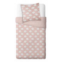 Parure de couette 140 x 200 "Poopy rose" 100% Coton / 57 Fils/cm²