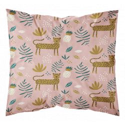Parure de couette 140 x 200 "Safari rose" 100% Coton / 57 Fils/cm²
