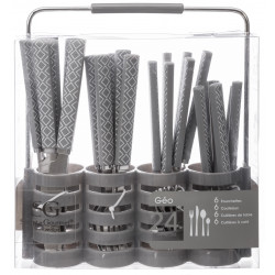 Ménagère 24 pièces "Géo" + Rangement de couverts Secret de gourmet