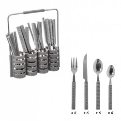Ménagère 24 pièces "Géo" + Rangement de couverts Secret de gourmet