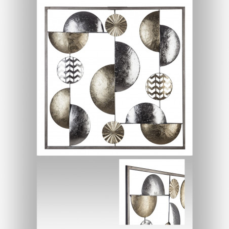 Déco murale "Gold & Silver" métal 50 x 50 cm Atmosphera