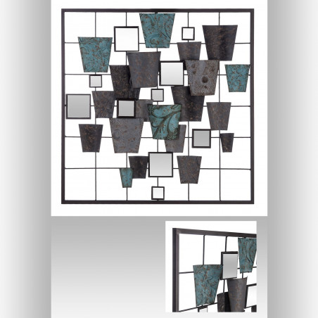 Déco murale "Miroir" métal 50 x 50 cm Atmosphera