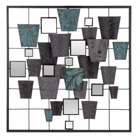 Déco murale "Miroir" métal 50 x 50 cm Atmosphera