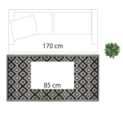Tapis d'extérieur géométrique 90 x 180 cm