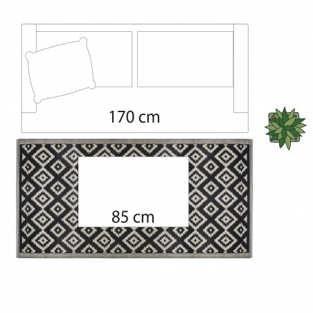 Tapis d'extérieur géométrique 90 x 180 cm