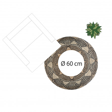 Tapis rond jute motif 1 "Livin" diamètre 120 cm Atmosphera