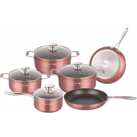 Batterie de Cuisine 10 pièces avec revêtement intérieur antiadhésif de Première Qualité Royalty Line