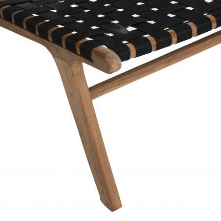 Fauteuil "Timor" noir, teck & nylon Atmosphera