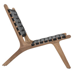 Fauteuil "Timor" noir, teck & nylon Atmosphera