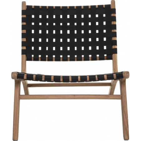 Fauteuil "Timor" noir, teck & nylon Atmosphera