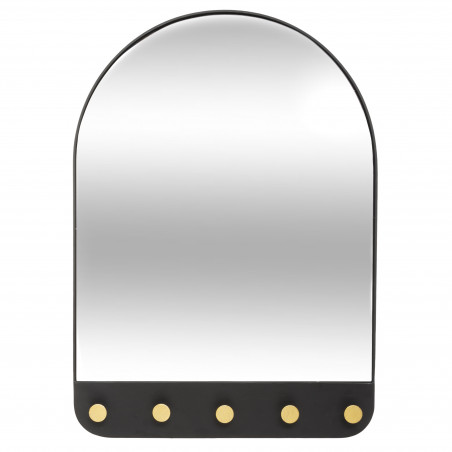 Miroir 5 patères, métal 51 x 71 cm Atmosphera