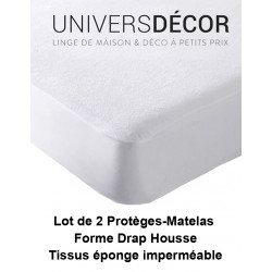 Lot de 2 Protèges matelas imperméable, absorbant et anti-acariens 90 x 190 cm